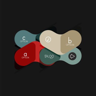 Düz tasarım geometrik infographics, ok şekli vektör etiket veya etiket, Fiyat etiketleri, promosyon rozet, simgesi tasarım, kağıt tarzı düzeni verileri grafik görselleştirme adım adım süreci için için teklif