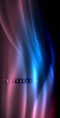 Neon parlayan dalga, sihirli enerji ve ışık arka plan