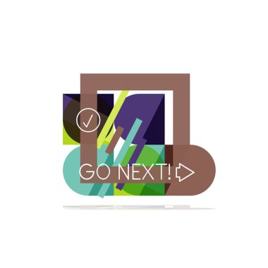 En az daire temiz soyut seçeneği adım Infographic tasarım öğesi, geometrik şekiller - Tur kareler, daireler ve satırları düzeni ile örnek metin