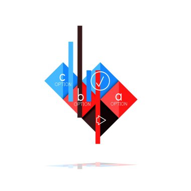 Kare seçeneğinin Infographic afiş. Bilgi ve veri görselleştirme, geometrik tasarım