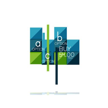 Kare seçeneğinin Infographic afiş. Bilgi ve veri görselleştirme, geometrik tasarım