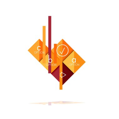 Kare seçeneğinin Infographic afiş. Bilgi ve veri görselleştirme, geometrik tasarım