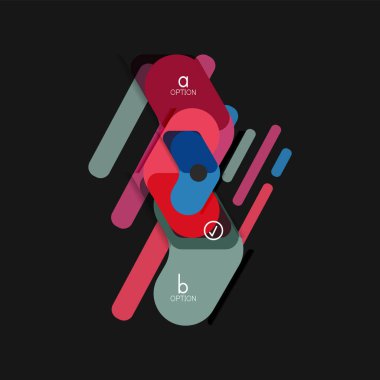 Düz tasarım geometrik infographics, ok şekli vektör etiket veya etiket, Fiyat etiketleri, promosyon rozet, simgesi tasarım, kağıt tarzı düzeni verileri grafik görselleştirme adım adım süreci için için teklif