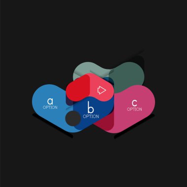 Düz tasarım geometrik infographics, ok şekli vektör etiket veya etiket, Fiyat etiketleri, promosyon rozet, simgesi tasarım, kağıt tarzı düzeni verileri grafik görselleştirme adım adım süreci için için teklif