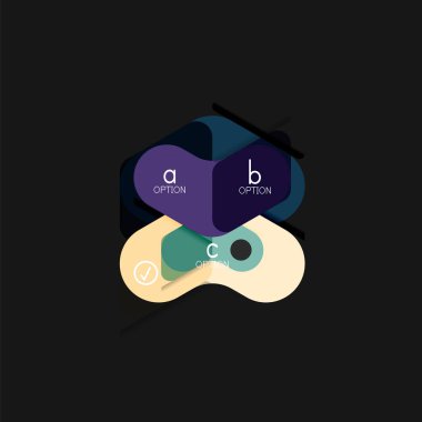 Düz tasarım geometrik infographics, ok şekli vektör etiket veya etiket, Fiyat etiketleri, promosyon rozet, simgesi tasarım, kağıt tarzı düzeni verileri grafik görselleştirme adım adım süreci için için teklif