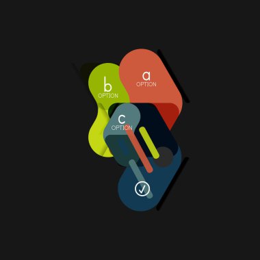 Düz tasarım geometrik infographics, ok şekli vektör etiket veya etiket, Fiyat etiketleri, promosyon rozet, simgesi tasarım, kağıt tarzı düzeni verileri grafik görselleştirme adım adım süreci için için teklif