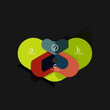 Düz tasarım geometrik infographics, ok şekli vektör etiket veya etiket, Fiyat etiketleri, promosyon rozet, simgesi tasarım, kağıt tarzı düzeni verileri grafik görselleştirme adım adım süreci için için teklif