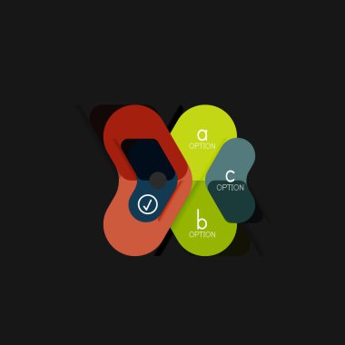 Düz tasarım geometrik infographics, ok şekli vektör etiket veya etiket, Fiyat etiketleri, promosyon rozet, simgesi tasarım, kağıt tarzı düzeni verileri grafik görselleştirme adım adım süreci için için teklif