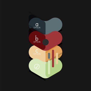 Düz tasarım geometrik infographics, ok şekli vektör etiket veya etiket, Fiyat etiketleri, promosyon rozet, simgesi tasarım, kağıt tarzı düzeni verileri grafik görselleştirme adım adım süreci için için teklif