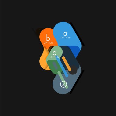 Düz tasarım geometrik infographics, ok şekli vektör etiket veya etiket, Fiyat etiketleri, promosyon rozet, simgesi tasarım, kağıt tarzı düzeni verileri grafik görselleştirme adım adım süreci için için teklif