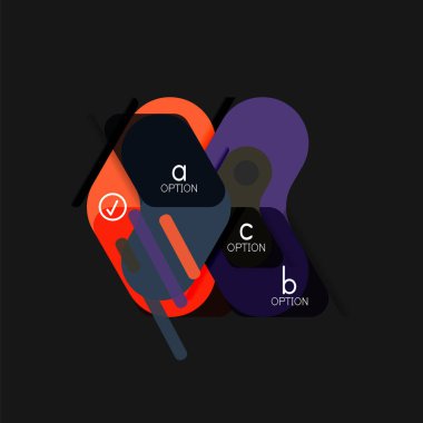 Düz tasarım geometrik infographics, ok şekli vektör etiket veya etiket, Fiyat etiketleri, promosyon rozet, simgesi tasarım, kağıt tarzı düzeni verileri grafik görselleştirme adım adım süreci için için teklif