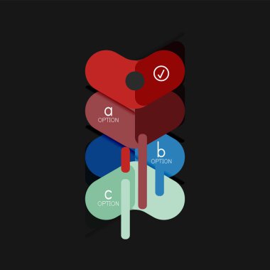 Düz tasarım geometrik infographics, ok şekli vektör etiket veya etiket, Fiyat etiketleri, promosyon rozet, simgesi tasarım, kağıt tarzı düzeni verileri grafik görselleştirme adım adım süreci için için teklif