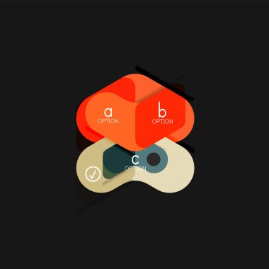 Düz tasarım geometrik infographics, ok şekli vektör etiket veya etiket, Fiyat etiketleri, promosyon rozet, simgesi tasarım, kağıt tarzı düzeni verileri grafik görselleştirme adım adım süreci için için teklif