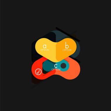 Düz tasarım geometrik infographics, ok şekli vektör etiket veya etiket, Fiyat etiketleri, promosyon rozet, simgesi tasarım, kağıt tarzı düzeni verileri grafik görselleştirme adım adım süreci için için teklif