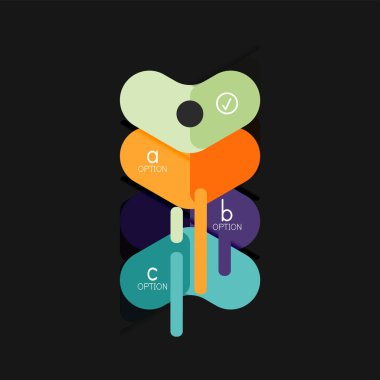 Düz tasarım geometrik infographics, ok şekli vektör etiket veya etiket, Fiyat etiketleri, promosyon rozet, simgesi tasarım, kağıt tarzı düzeni verileri grafik görselleştirme adım adım süreci için için teklif