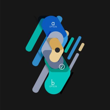 Düz tasarım geometrik infographics, ok şekli vektör etiket veya etiket, Fiyat etiketleri, promosyon rozet, simgesi tasarım, kağıt tarzı düzeni verileri grafik görselleştirme adım adım süreci için için teklif