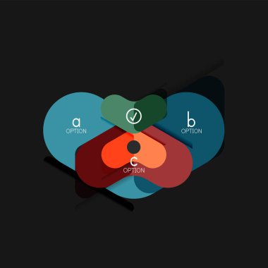 Düz tasarım geometrik infographics, ok şekli vektör etiket veya etiket, Fiyat etiketleri, promosyon rozet, simgesi tasarım, kağıt tarzı düzeni verileri grafik görselleştirme adım adım süreci için için teklif