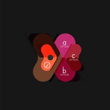 Düz tasarım geometrik infographics, ok şekli vektör etiket veya etiket, Fiyat etiketleri, promosyon rozet, simgesi tasarım, kağıt tarzı düzeni verileri grafik görselleştirme adım adım süreci için için teklif