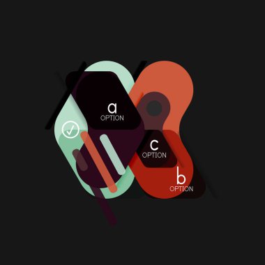 Düz tasarım geometrik infographics, ok şekli vektör etiket veya etiket, Fiyat etiketleri, promosyon rozet, simgesi tasarım, kağıt tarzı düzeni verileri grafik görselleştirme adım adım süreci için için teklif