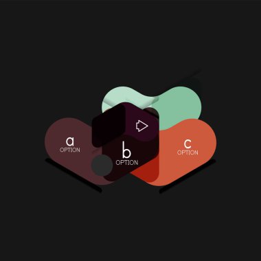 Düz tasarım geometrik infographics, ok şekli vektör etiket veya etiket, Fiyat etiketleri, promosyon rozet, simgesi tasarım, kağıt tarzı düzeni verileri grafik görselleştirme adım adım süreci için için teklif