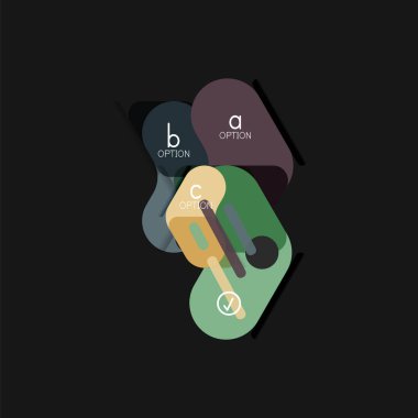 Düz tasarım geometrik infographics, ok şekli vektör etiket veya etiket, Fiyat etiketleri, promosyon rozet, simgesi tasarım, kağıt tarzı düzeni verileri grafik görselleştirme adım adım süreci için için teklif