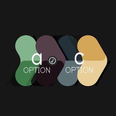 Düz tasarım geometrik infographics, ok şekli vektör etiket veya etiket, Fiyat etiketleri, promosyon rozet, simgesi tasarım, kağıt tarzı düzeni verileri grafik görselleştirme adım adım süreci için için teklif