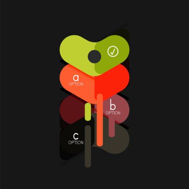 Düz tasarım geometrik infographics, ok şekli vektör etiket veya etiket, Fiyat etiketleri, promosyon rozet, simgesi tasarım, kağıt tarzı düzeni verileri grafik görselleştirme adım adım süreci için için teklif