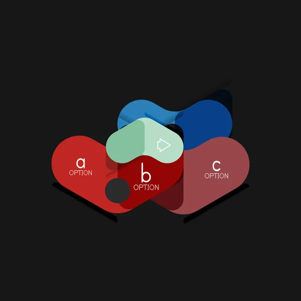 Płaska konstrukcja geometryczna infografiki, strzałka kształtu wektor naklejki lub etykiety, metki, oferta promocja odznaka, ikona designu, papier styl układu dla danych wizualizacji graficznej krok po kroku proces, dla — Wektor stockowy