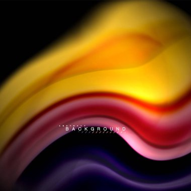 Sıvı karıştırma renkler dalga arka plan tasarlamak vektör. Renkli örgü dalgalar