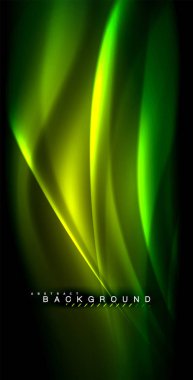 Neon parlayan dalga, sihirli enerji ve ışık arka plan