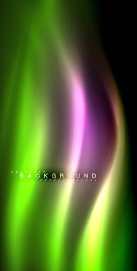 Neon parlayan dalga, sihirli enerji ve ışık arka plan