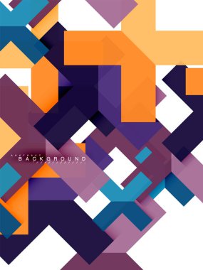 Çok renkli soyut geometrik şekiller, geometri arka plan web afiş için