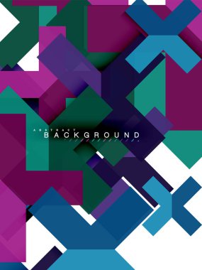 Çok renkli soyut geometrik şekiller, geometri arka plan web afiş için