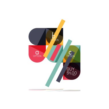 En az daire temiz soyut seçeneği adım Infographic tasarım öğesi, geometrik şekiller - Tur kareler, daireler ve satırları düzeni ile örnek metin