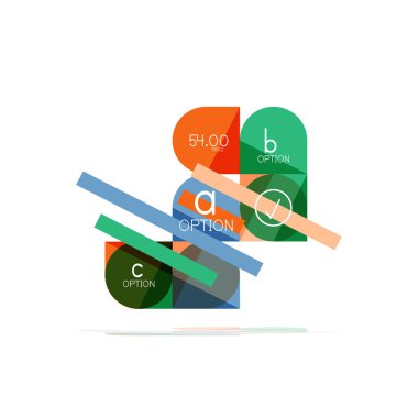 En az daire temiz soyut seçeneği adım Infographic tasarım öğesi, geometrik şekiller - Tur kareler, daireler ve satırları düzeni ile örnek metin