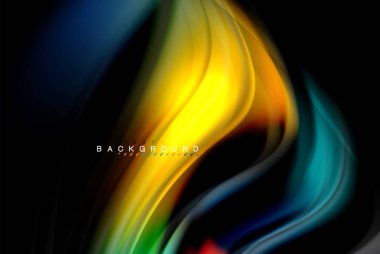 Sıvı sıvı renkler tasarım, renkli mermer veya plastik dalgalı doku arka plan, siyah, iş veya teknoloji sunu veya web broşür için parlak renkli öğeleri kapak tasarımı, duvar kağıdı