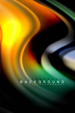 Sıvı sıvı renkler tasarım, renkli mermer veya plastik dalgalı doku arka plan, siyah, iş veya teknoloji sunu veya web broşür için parlak renkli öğeleri kapak tasarımı, duvar kağıdı