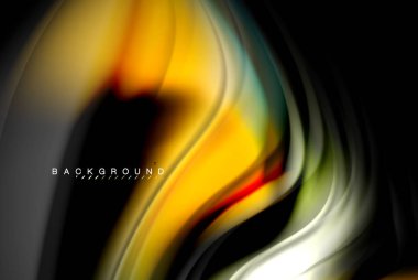 Sıvı sıvı renkler tasarım, renkli mermer veya plastik dalgalı doku arka plan, siyah, iş veya teknoloji sunu veya web broşür için parlak renkli öğeleri kapak tasarımı, duvar kağıdı