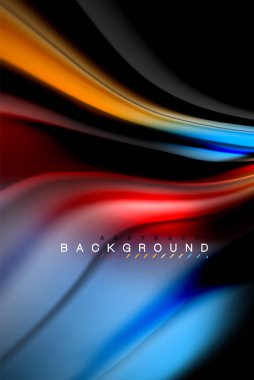 Sıvı sıvı renkler tasarım, renkli mermer veya plastik dalgalı doku arka plan, siyah, iş veya teknoloji sunu veya web broşür için parlak renkli öğeleri kapak tasarımı, duvar kağıdı