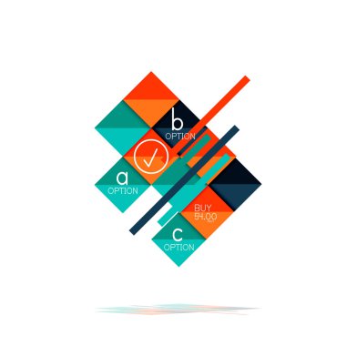 Kare seçeneğinin Infographic afiş. Bilgi ve veri görselleştirme, geometrik tasarım