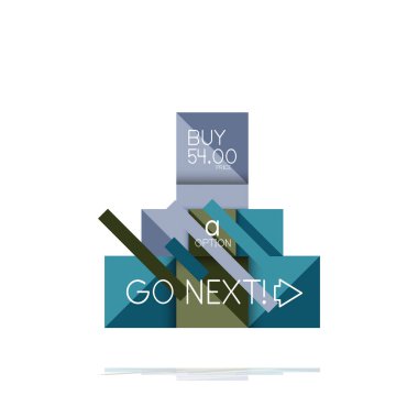 Kare seçeneğinin Infographic afiş. Bilgi ve veri görselleştirme, geometrik tasarım. Vektör çizim