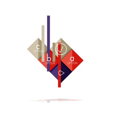 Kare seçeneğinin Infographic afiş. Bilgi ve veri görselleştirme, geometrik tasarım