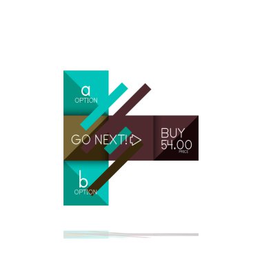 Kare seçeneğinin Infographic afiş. Bilgi ve veri görselleştirme, geometrik tasarım. Vektör çizim