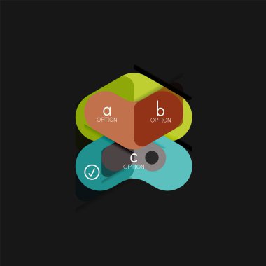 Düz tasarım geometrik infographics, ok şekli vektör etiket veya etiket, Fiyat etiketleri, promosyon rozet, simgesi tasarım, kağıt tarzı düzeni verileri grafik görselleştirme adım adım süreci için için teklif