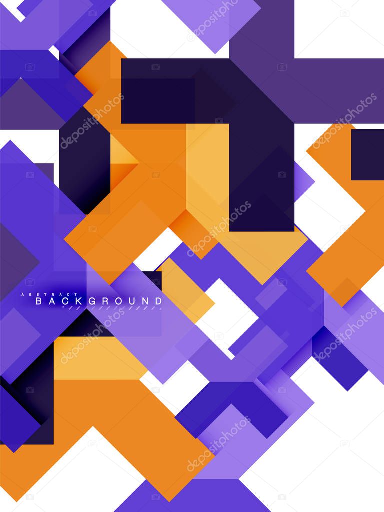 Multicolored abstract geometric shapes, geometry background for web banner