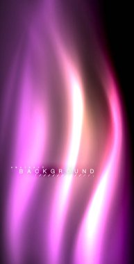 Neon parlayan dalga, sihirli enerji ve ışık arka plan