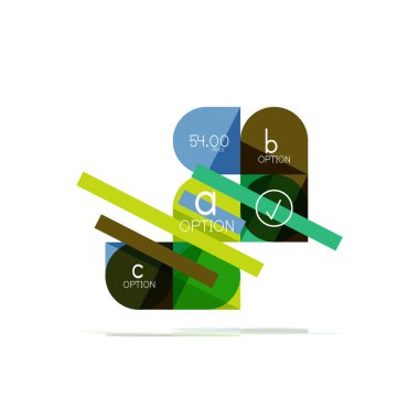 En az daire temiz soyut seçeneği adım Infographic tasarım öğesi, geometrik şekiller - Tur kareler, daireler ve satırları düzeni ile örnek metin