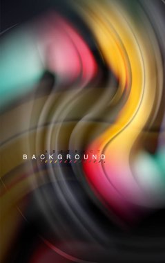 Sıvı sıvı renkler tasarım, renkli mermer veya plastik dalgalı doku arka plan, siyah, iş veya teknoloji sunu veya web broşür için parlak renkli öğeleri kapak tasarımı, duvar kağıdı