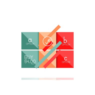 Kare seçeneğinin Infographic afiş. Bilgi ve veri görselleştirme, geometrik tasarım