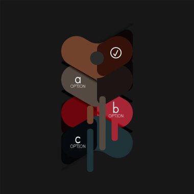 Düz tasarım geometrik infographics, ok şekli vektör etiket veya etiket, Fiyat etiketleri, promosyon rozet, simgesi tasarım, kağıt tarzı düzeni verileri grafik görselleştirme adım adım süreci için için teklif